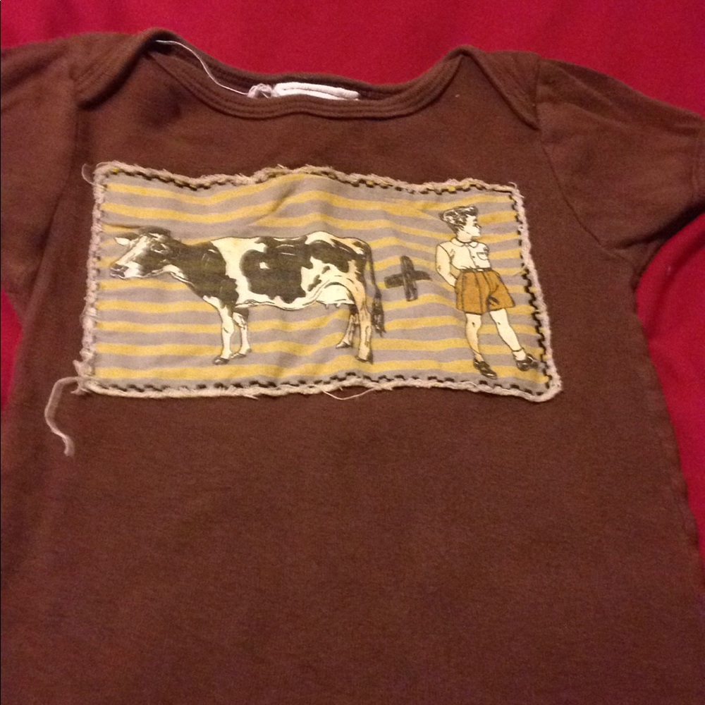 Boutique tee for tots, cow plus boy